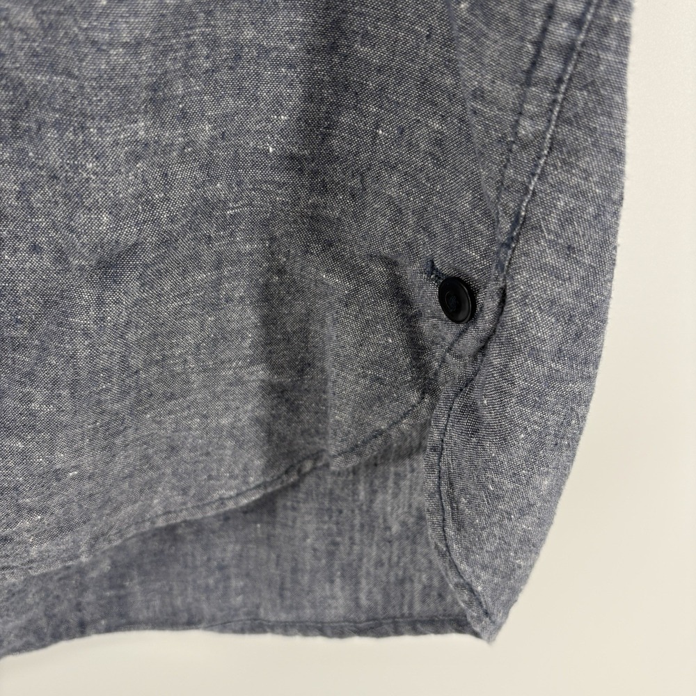 Outerknown Shirt Mens Extra Large Blue Chambray Button Up Short Sleeve Hemp - Picture 3 of 10